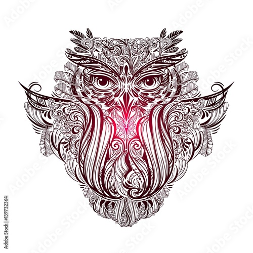 vector Owl tattoo