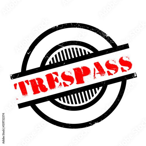 Trespass rubber stamp. Grunge design with dust scratches. Effects can be easily removed for a clean, crisp look. Color is easily changed.