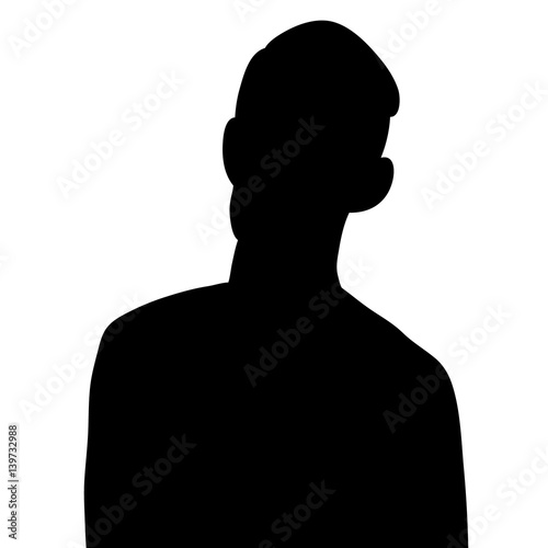 Vector, silhouette man portrait isolated