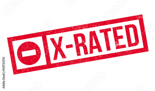 X-Rated rubber stamp. Grunge design with dust scratches. Effects can be easily removed for a clean, crisp look. Color is easily changed.