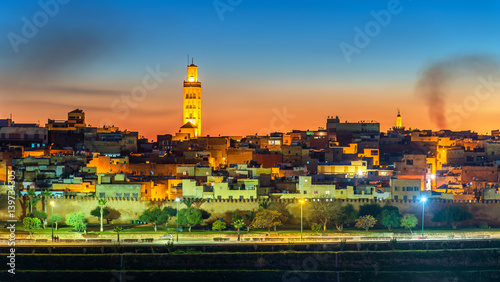 Panorama of Meknes in the evening - Morocco