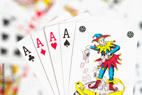 Obraz na płótnie cards, aces and joker 1 w salonie