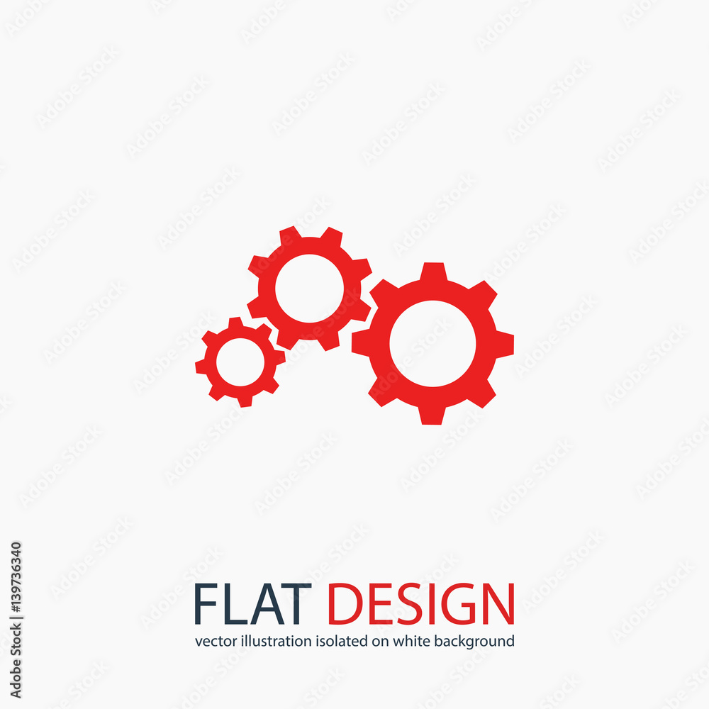 gears icon, vector illustration. Flat design style gears icon, vector illustration. Flat design style