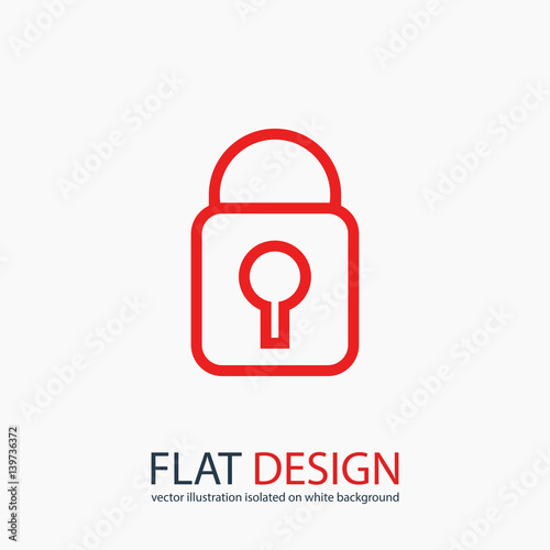 lock icon, vector illustration. Flat design style