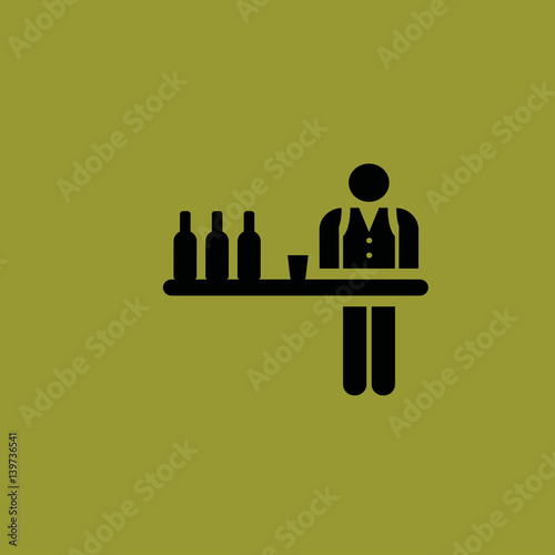 barman icon. flat design