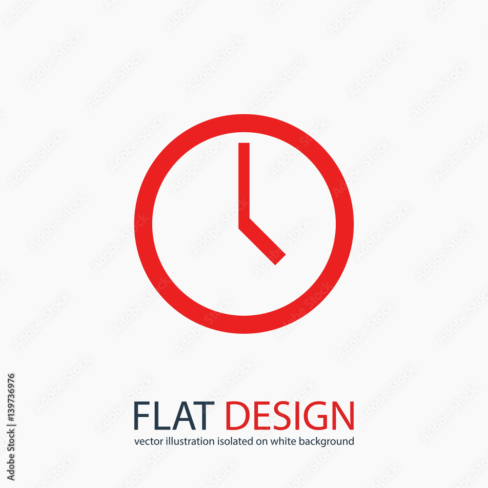 clock icon, vector illustration. Flat design style clock icon, vector illustration. Flat design style