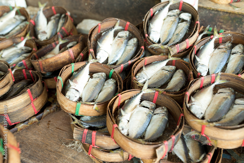 Mackerel fish in wet market