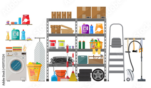 Interior of modern storeroom