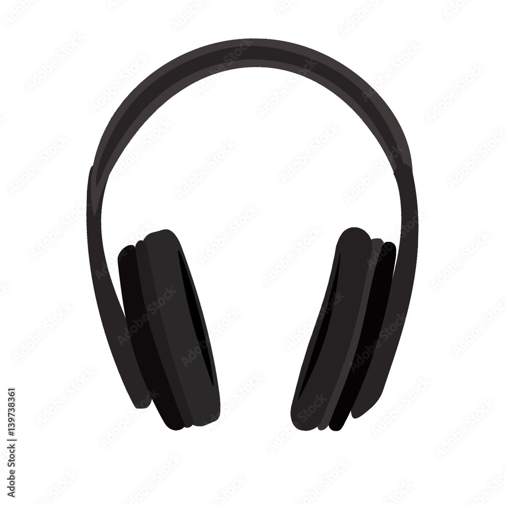 Isolated black headphones without background. Icon with headphones. listening to music concept, audio jack sign. Trendy Flat style for graphic design, logo, Web site, social media Isolated black headphones without background. Icon with headphones. listening to music concept, audio jack sign. Trendy Flat style for graphic design, logo, Web site, social media