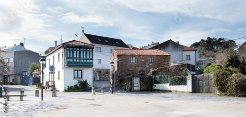 La Coruna, Galicia Spain- March 5, 2017. View of the streets of a summer village (Santa Cruz) on a nice winter day