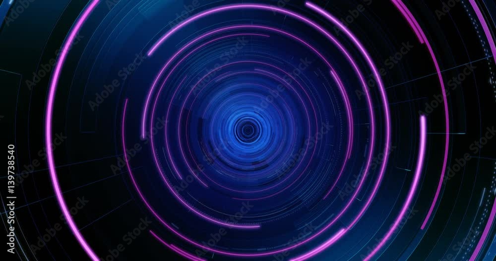 4K Loop Futuristic technological abstract motion graphic background, Circle Digital HUB, rotation element. Flyby motion. Tunnel 4K Loop Futuristic technological abstract motion graphic background, Circle Digital HUB, rotation element. Flyby motion. Tunnel