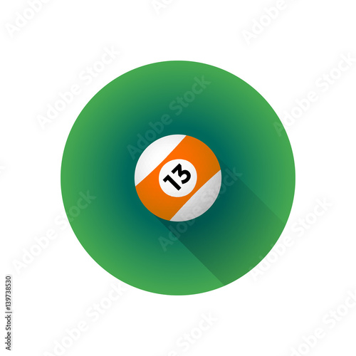 vector flat color billiard ball.