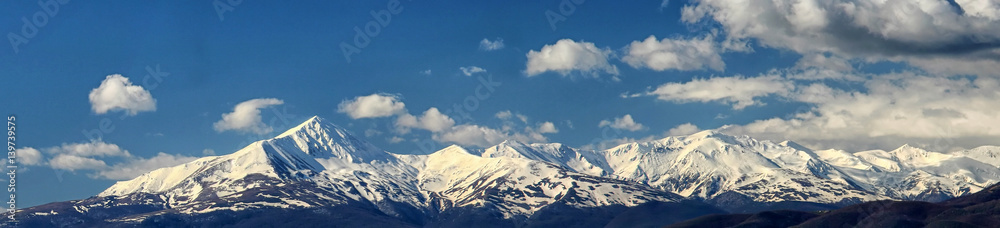 panorama of snow-capped mountains