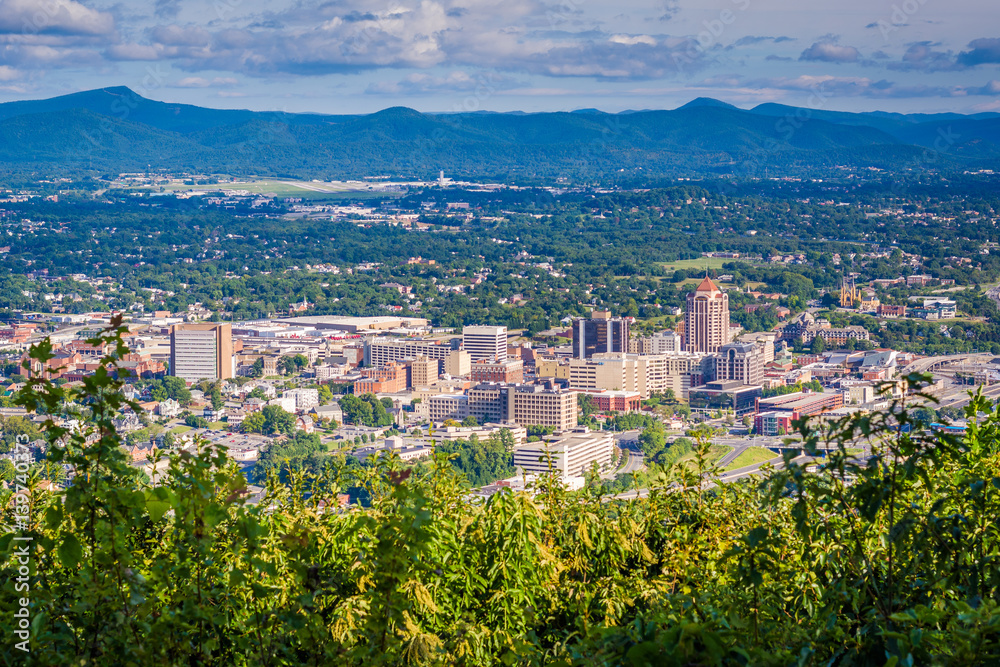 View of Roanoke from Mill Mountain, in Roanoke, Virginia.