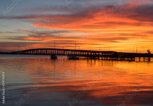 Sunrise over the Indian River Lagoon at the Eau Gallie Causeway © Stephen