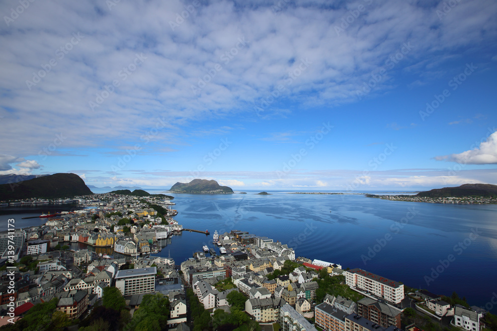 Panoramic View on Alesund, Norway