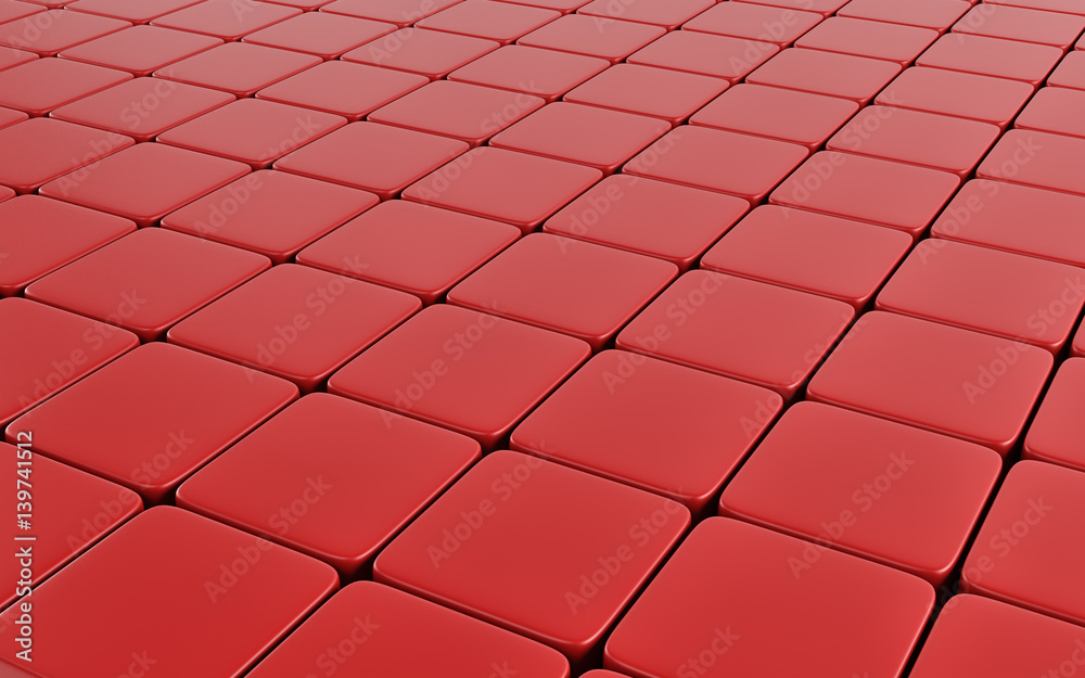 Obraz premium Czerwony abstrakcjonistyczny wizerunek sześcianu tło. Renderowania 3d