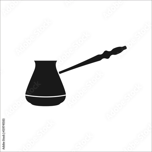 Coffee turk simple silhouette icon on background