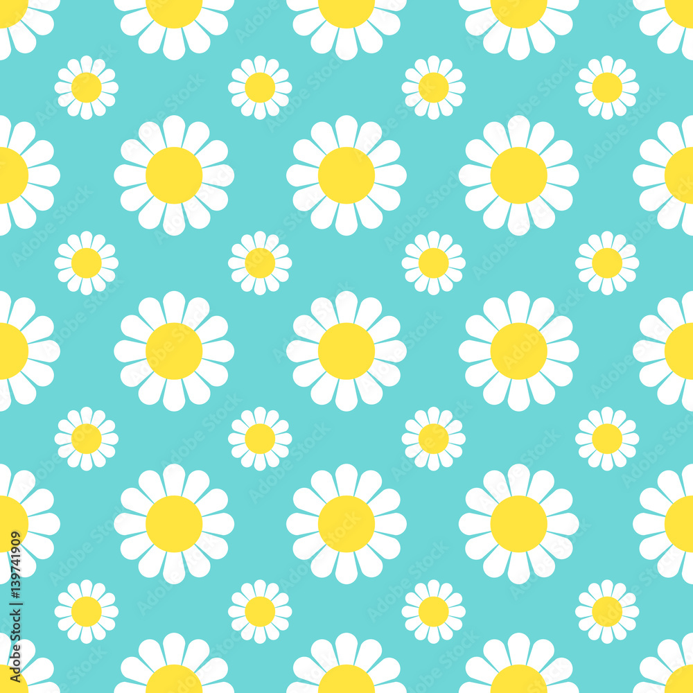 Seamless pattern with chamomile
