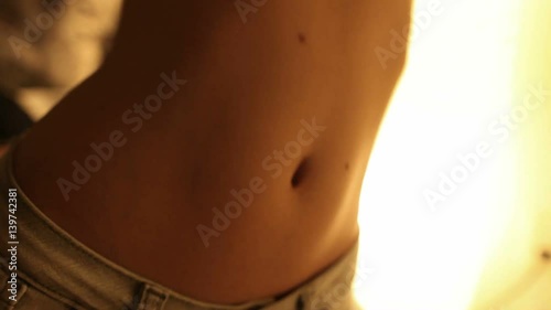 Belly. Closeup of girl's belly
