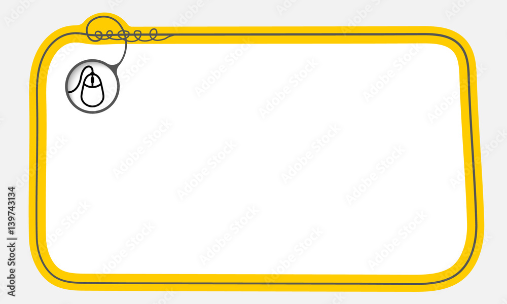 Hand written text frame for fill your text and mouse icon