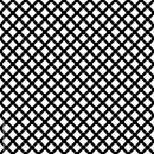 Vector monochrome texture, geometric black & white seamless pattern, simple square background with diagonal lattice. Design element for prints, decoration, textile, cloth, furniture, digital, cover