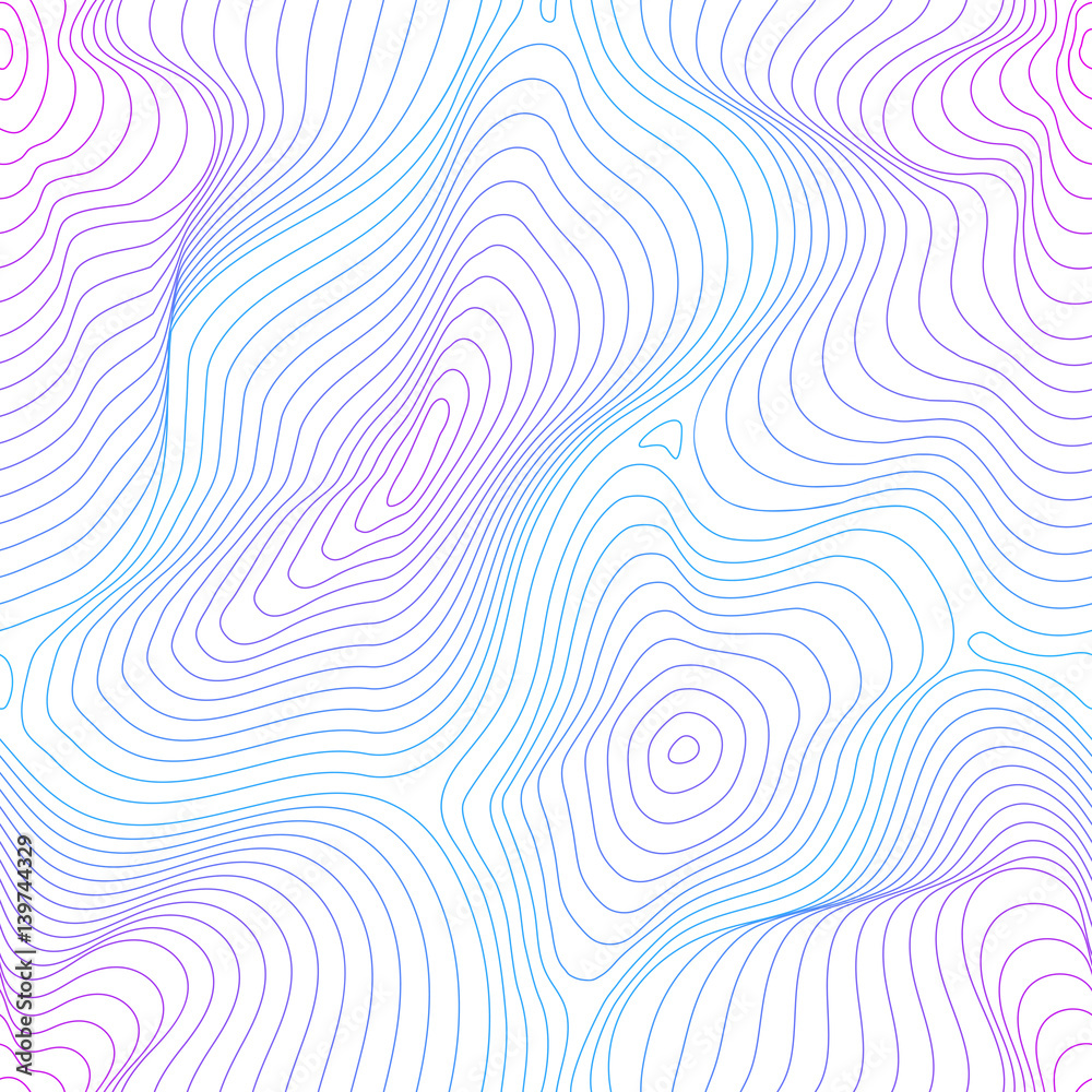Vector seamless pattern, abstract texture, curved lines, fluid shapes. Visual halftone 3D effect, illusion of movement, dynamical surface. Bright colors, blue and pink gradient on white background Vector seamless pattern, abstract texture, curved lines, fluid shapes. Visual halftone 3D effect, illusion of movement, dynamical surface. Bright colors, blue and pink gradient on white background