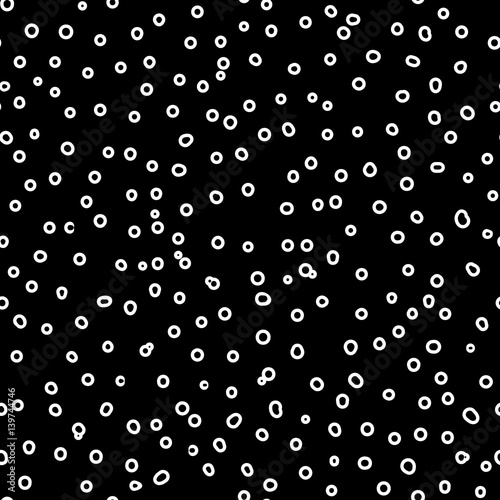 Vector monochrome texture, sketchy seamless pattern with hand drawn chaotic spots. Stylish trendy abstract background, repeat tiles. Modern stylish dark illustration. Design for print, web, decor