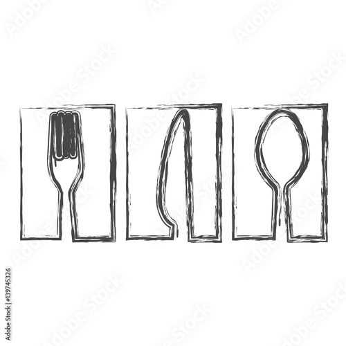 contour symbol cutlery food icon, vector illustraction design