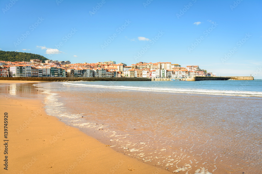 beautiful beach of lekeitio, located at basque country, Spain
