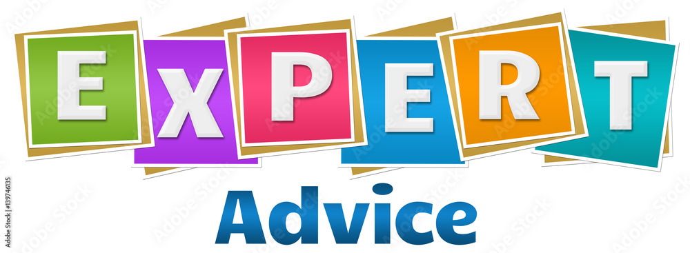 Expert Advice Colorful Squares Text Expert Advice Colorful Squares Text