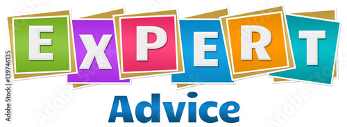 Expert Advice Colorful Squares Text 