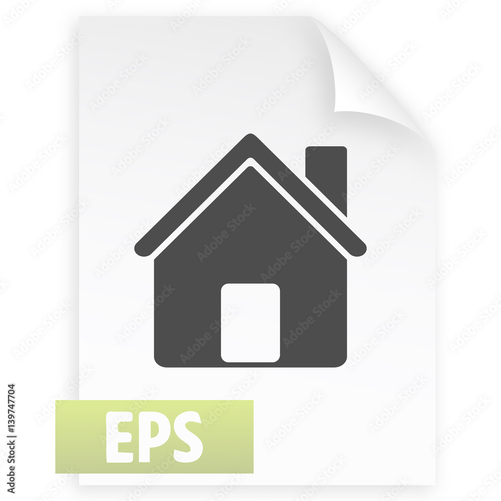 Flat paper cut style icon of house Flat paper cut style icon of house