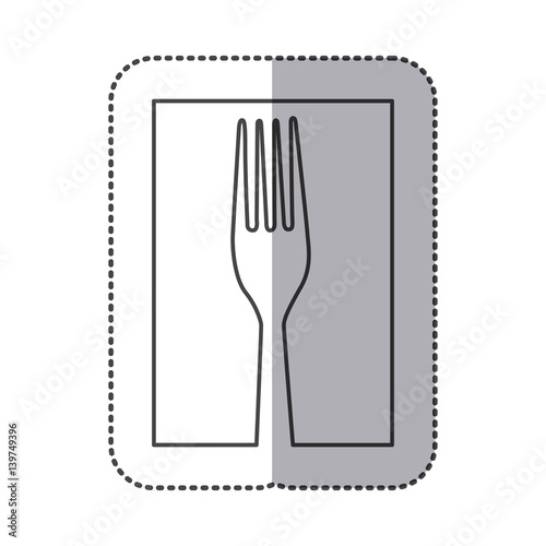 silhouette fork cutlery icon  vector illustraction design image