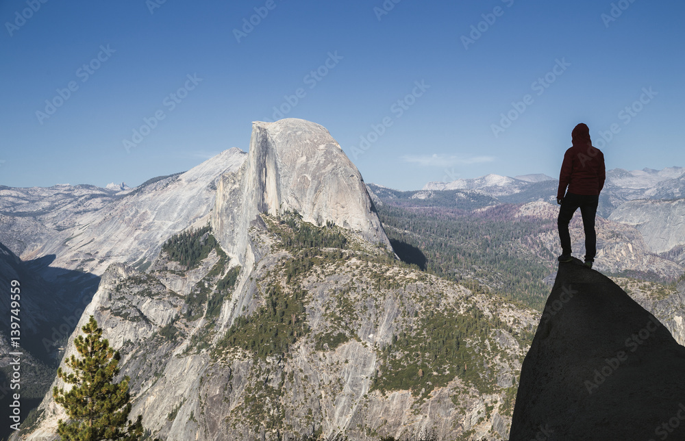 Hiker in Yosemite National Park, California, USA