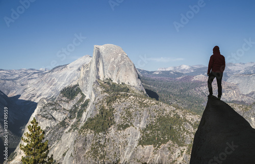 Obraz na płótnie Hiker in Yosemite National Park, California, USA w salonie