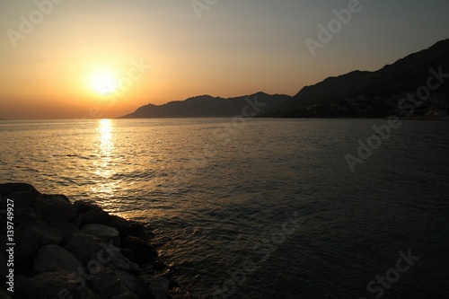 Sunset in Croatia on the Adriatic Sea