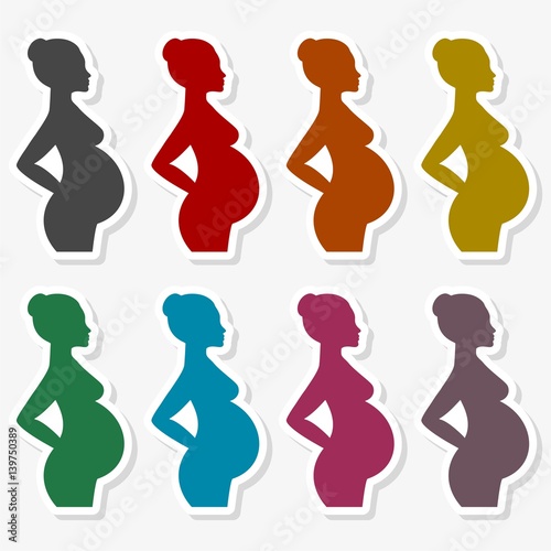 Silhouette pregnant woman - Illustration