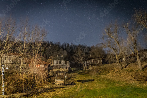 Little village in night.