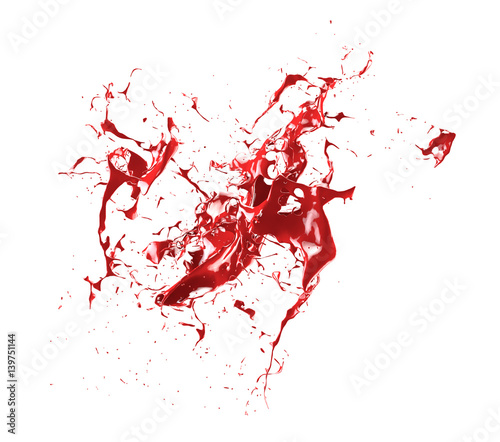 Splashes of paint isolated white background. 3d image, 3d rendering.