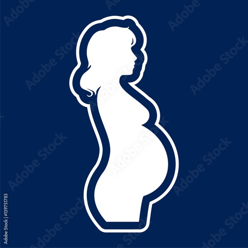 Silhouette pregnant woman - Illustration