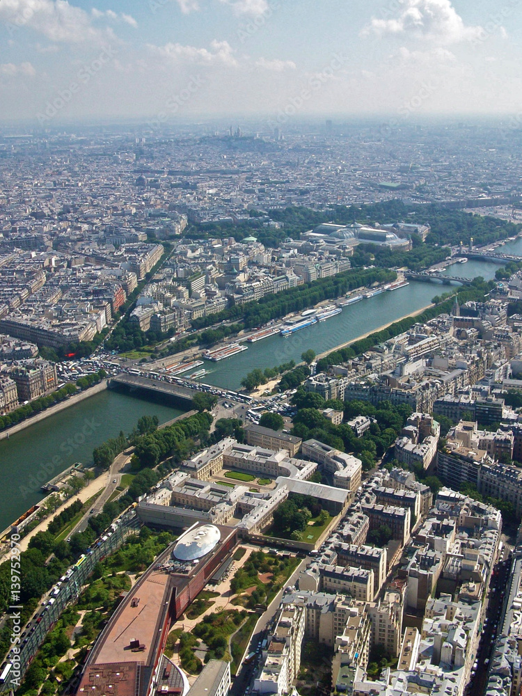 Paris and The Seine Viewed from the Eifel Tower