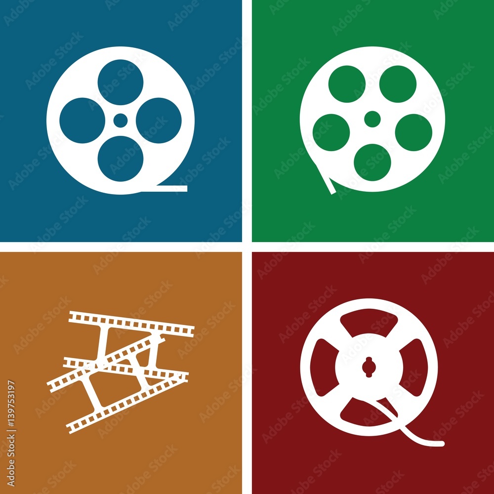 Set of 4 tape filled icons