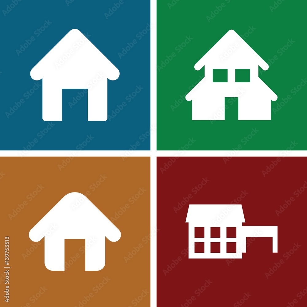Set of 4 real filled icons Set of 4 real filled icons