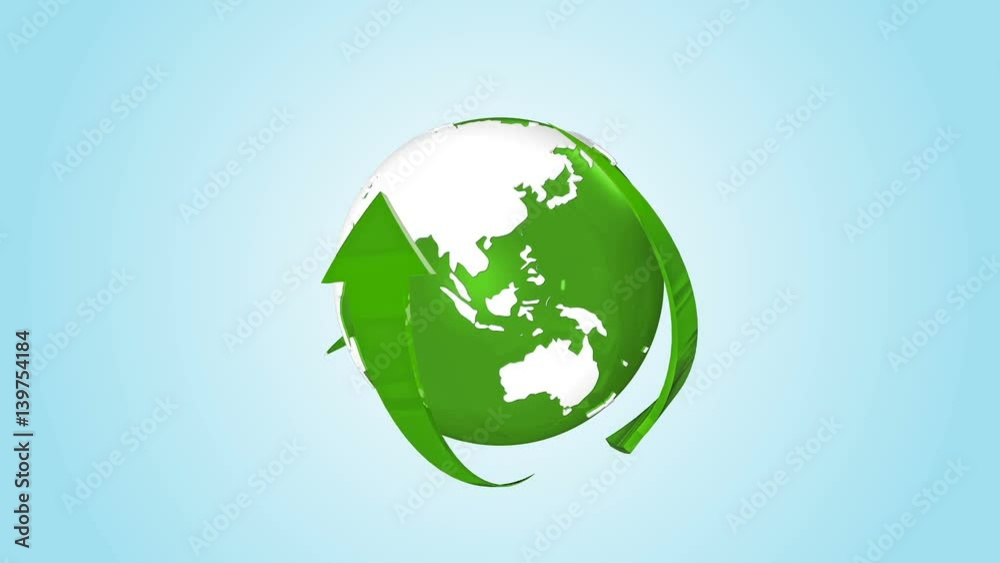 Loopable rotating glass earth planet globe and arrows with alpha mask included. Rotating planet with eco symbols for the future. Earth with glossy surface Loopable rotating glass earth planet globe and arrows with alpha mask included. Rotating planet with eco symbols for the future. Earth with glossy surface