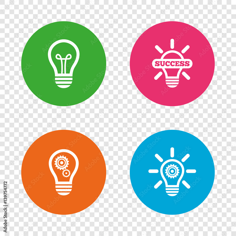 Light lamp icons. Energy saving symbols. Light lamp icons. Energy saving symbols.
