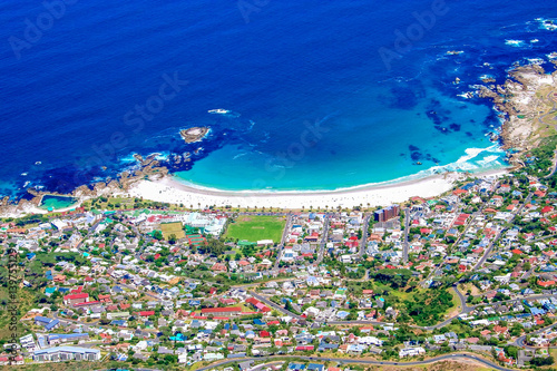 Aerial view of Cape Town with Table Mountain and Lions Head, SAR