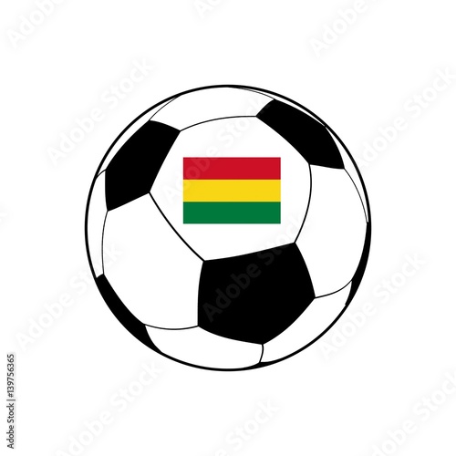 Drapeau de la Bolivie sur un ballon de foot