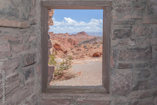 Looking through the Window at the Nevada Desert.