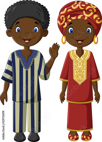 African children with traditional costume